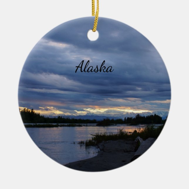 Midnight Alaska Sunset Ornament Souvenir (Framsidan)