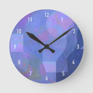 Midnight Arches - Indigo Abstrakt Geometry Rund Klocka