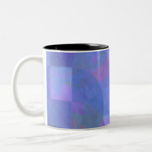 Midnight Arches - Indigo Abstrakt Geometry Två-Tonad Mugg