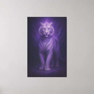 Midnight Aura Vit Tiger – Mystisk Kraft Canvastryck