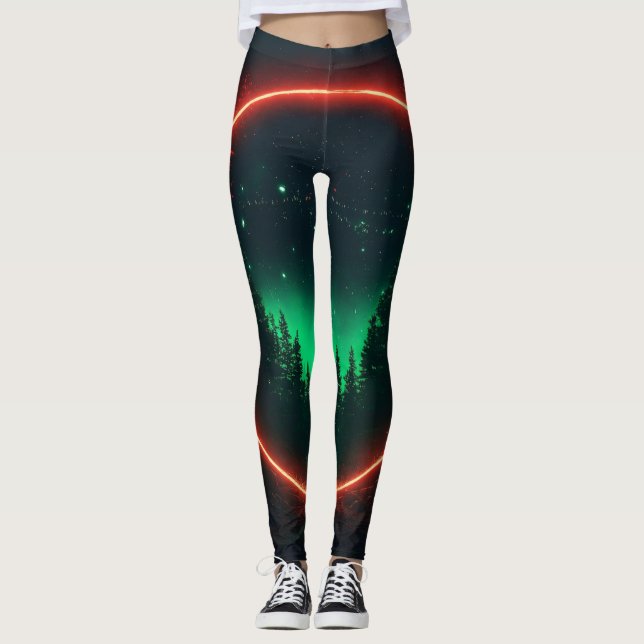 "Midnight Aurora Leggings: Natthues Co. Leggings (Framsida)