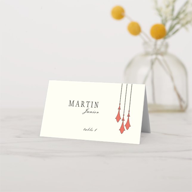 Midnight Autumn Folded Place Card Placeringskort (Framsida)