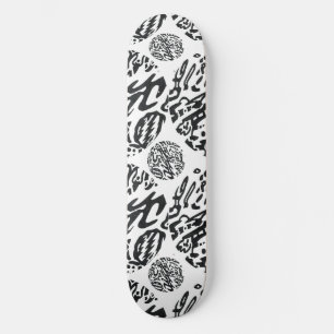 "Midnight" B&W-Abstrakt Skateboard Bräda 19,5 Cm