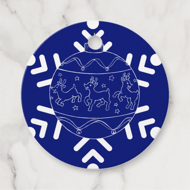 Midnight Baby Reindeer Pappra Tallrikar Gåvor Etiketter (Framsida)