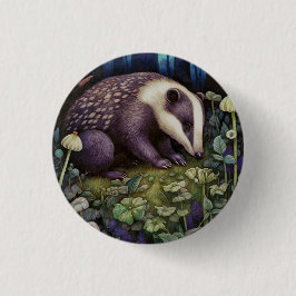 Midnight Badger Button Knapp