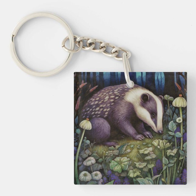Midnight Badger Keychain (Framsidan)