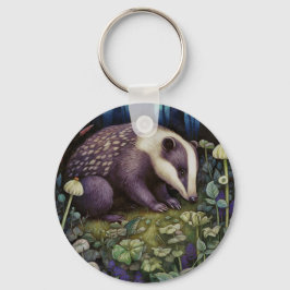 Midnight Badger Keychain Nyckelring