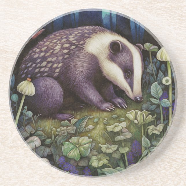 Midnight Badger Sandstone Underlägg (Framsidan)