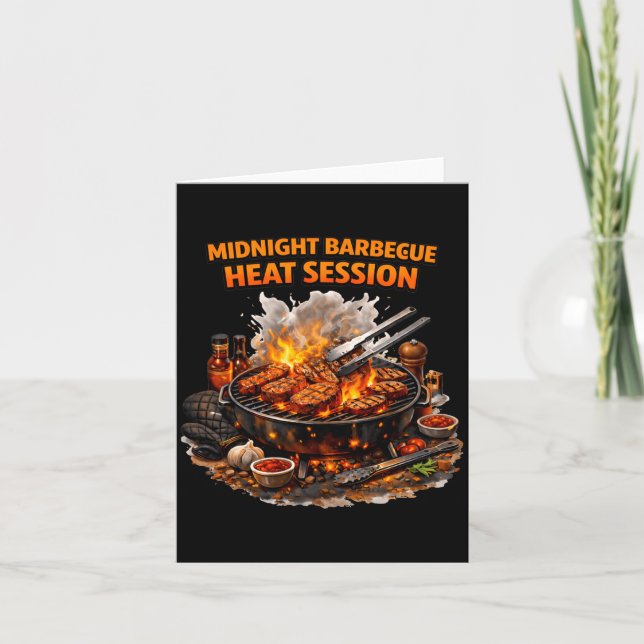 Midnight Barbecue Heat Session Grilldesign Kort (Framsida)