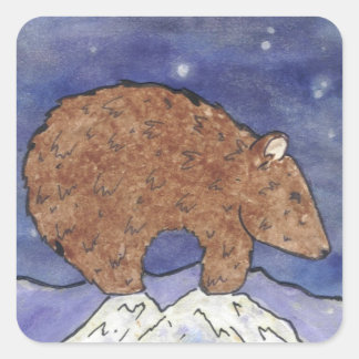 Midnight Bear Fyrkantigt Klistermärke