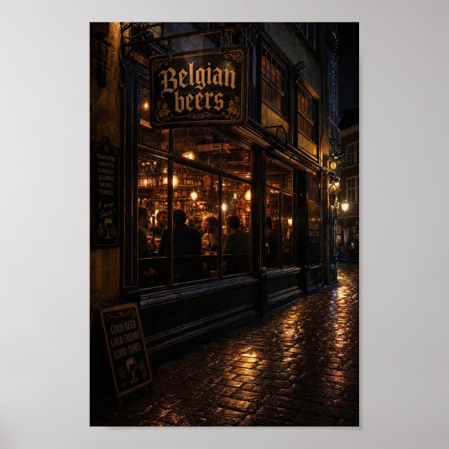 Midnight Belgian Beerhouse Varmhetsaffisch Poster (Framsidan)