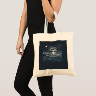 Midnight Bibliophile Logotyp Tote Tygkasse