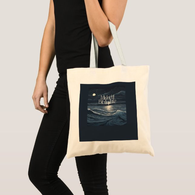 Midnight Bibliophile Logotyp Tote Tygkasse (Framsida (produkt))