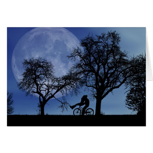 Midnight Bike Ride Hälsningskort (Framsidan Horizontal)