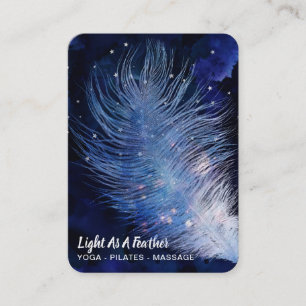 *~* Midnight Blå himmel Turcouquise Feather Boho Visitkort