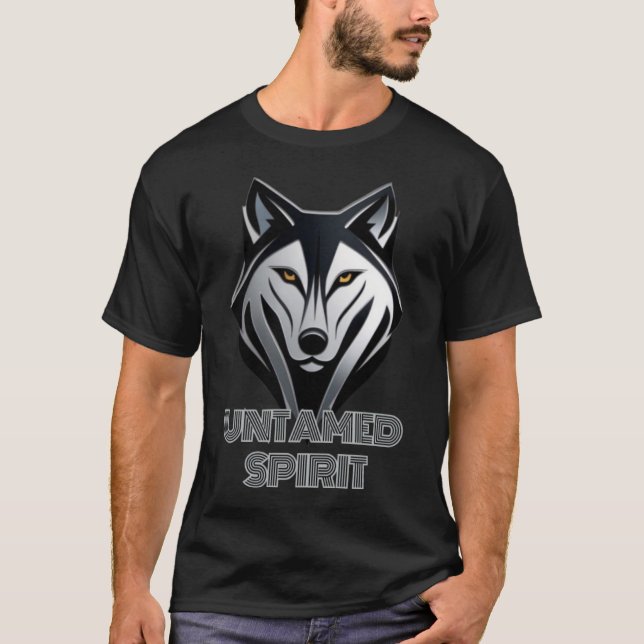 Midnight Black and Metallic Silver Varg Logotyp Ar T Shirt (Framsida)
