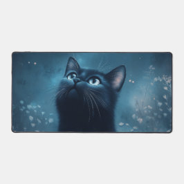 Midnight Black Cat Stargazing Night Sky