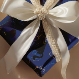 Midnight Black Cats– modern minimal Pattern Presentpapper