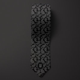 Midnight Black Monogram Paisley Slips