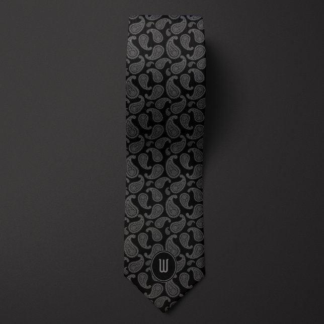 Midnight Black Monogram Paisley Slips (Skapare uppladdad)