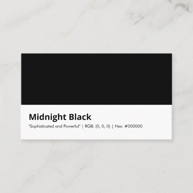 Midnight Black | "Sofistikerad och kraftfull" Visitkort (Framsida)