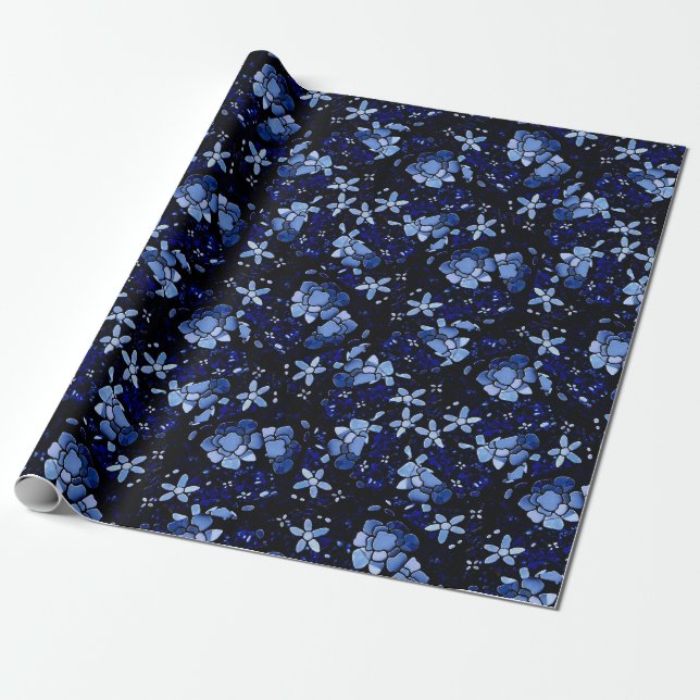 Midnight Blommar Dream Presentpapper (Utrullad)