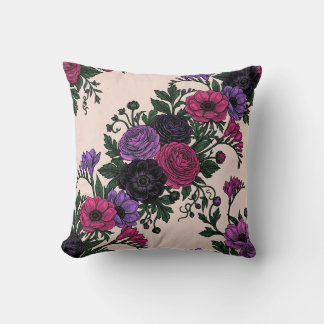 Midnight Bloom Blommig Zazzle Kudd Kudde
