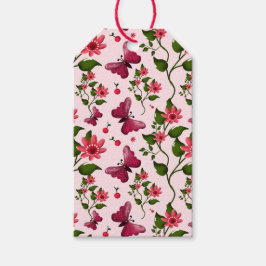 Midnight Bloom Butterfly Blommig matchande festupp Presentetikett