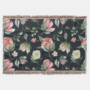 midnight bloom elegant blommigt navy blue filt