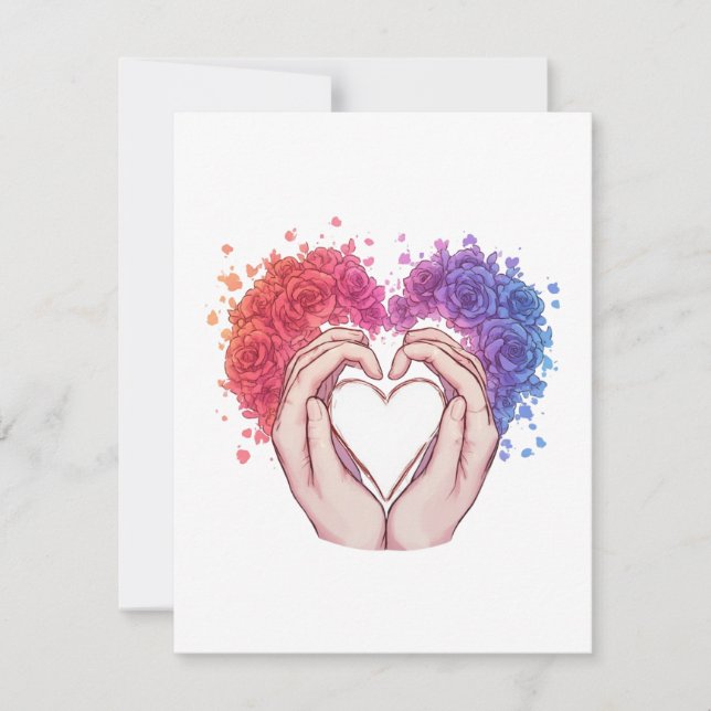 Midnight Bloom: Gothic Rose Heart Anteckningskort (Framsida)