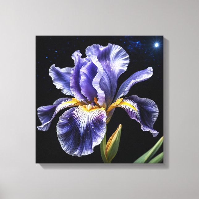 Midnight Bloom Iris Canvastryck (Framsida)