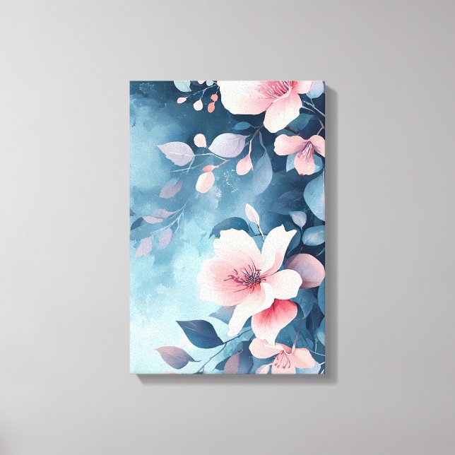 Midnight Bloom: Rodnad på Indigotryck Canvastryck (Framsida)