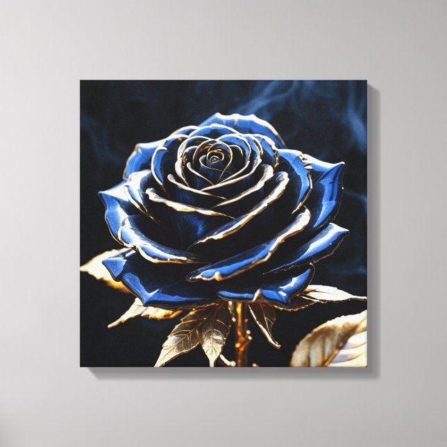 Midnight Bloom Rose Canvastryck (Framsida)