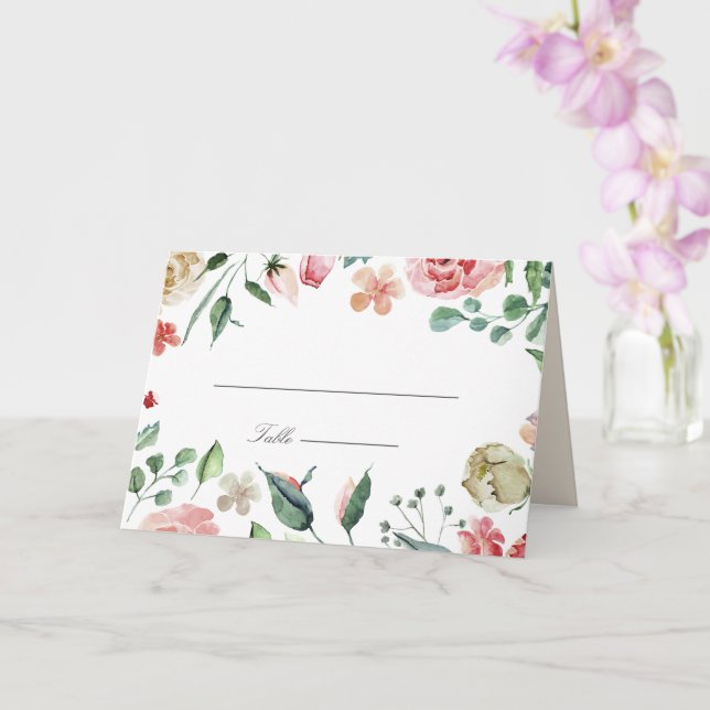 Midnight Bloom Vår Blommig Bröllopsplatskort Kort (Orkide)