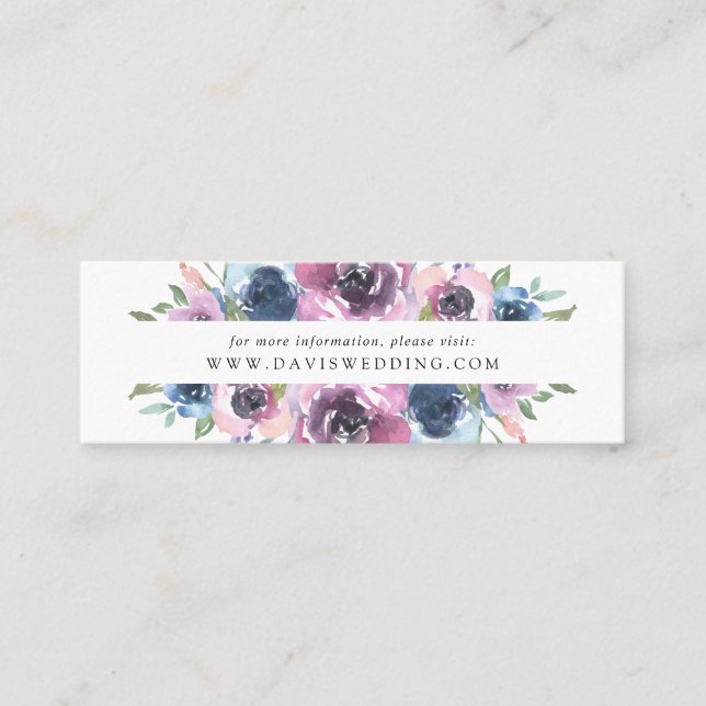 Midnight Blooms | Bröllopswebbplats Kort (Framsida)