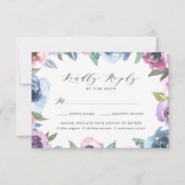 Midnight Blooms | RSVP-kort med måltidsval OSA Kort