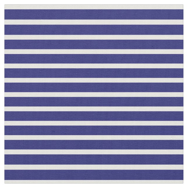 Midnight Blue and White Färgad Rand Tyg (Närbild)