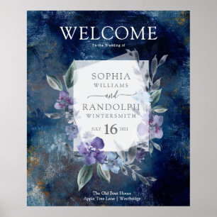 Midnight Blue Anemone Poster