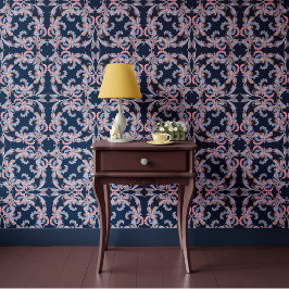 Midnight Blue Baroque Ornamental Design