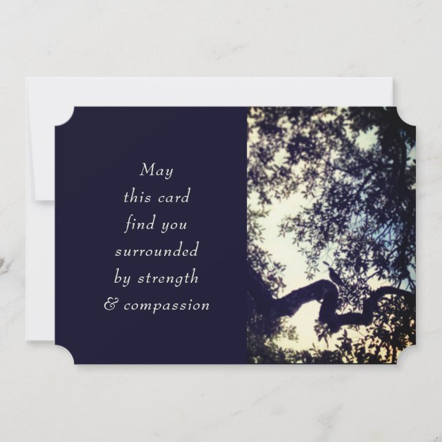 Midnight Blue Birds Träd Sympathy Bereavement (Framsida)