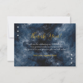 Midnight Blue Celestial Birthday Thank You Card Tack Kort