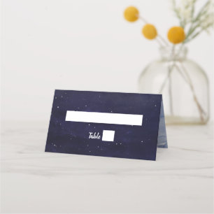Midnight Blue Celestial Night Himmel Bröllop Placeringskort