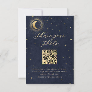 Midnight Blue Celestial Quinceanera Tack Kort