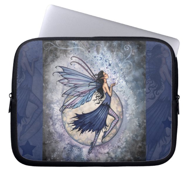 Midnight Blue Fairy Fantasy Laptop sleeve (Framsidan)