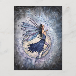 Midnight Blue Fairy vykort av Molly Harrison