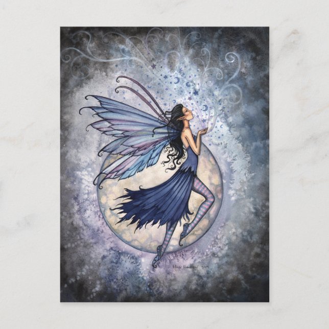 Midnight Blue Fairy vykort av Molly Harrison (Framsida)