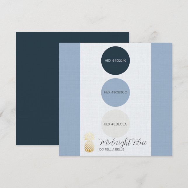 Midnight Blue Färg Palette-kort Inbjudningar (Fram/baksida)
