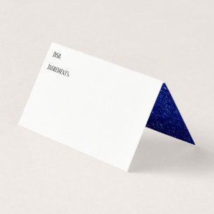 Midnight Blue Faux Glitter accent Recipe Tält Card Visitkort