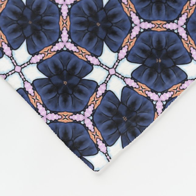 Midnight Blue Floral Fleecefilt (Hörn)