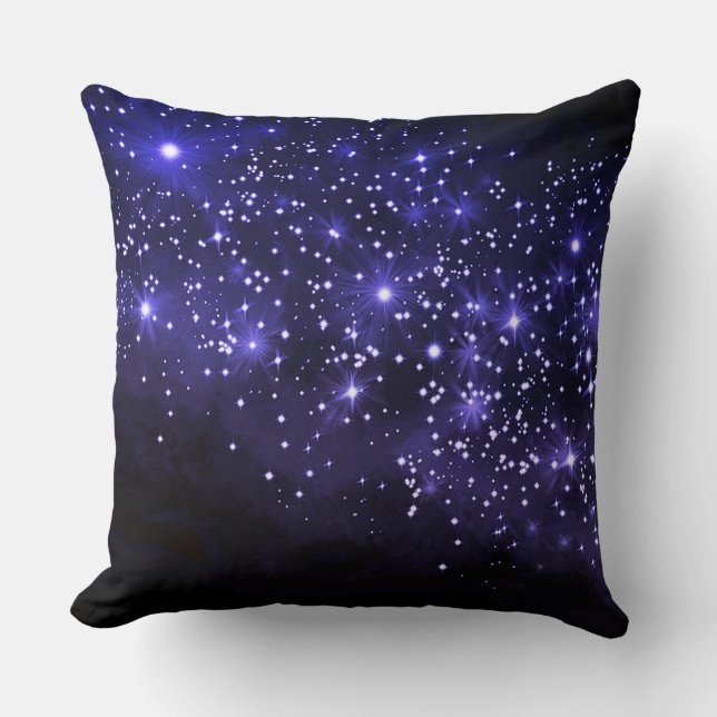 Midnight Blue Galaxy Dekorativ kudde (Framsida)